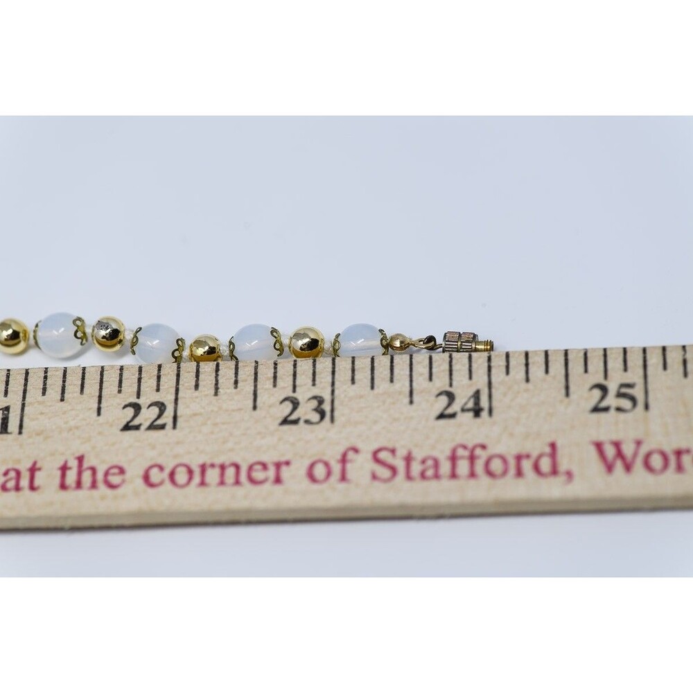 Mirano Glass Necklace foil Gold tone beaded beads 24" - Picture 7 of 7